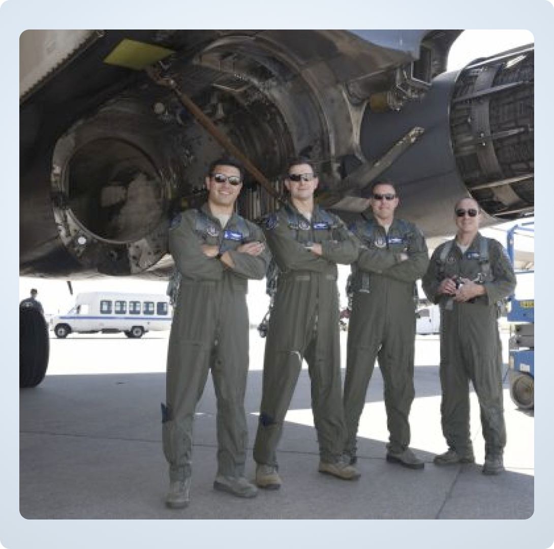Iven Vian with his copilots where he served in the U.S. Air Force for more than 20+ years.